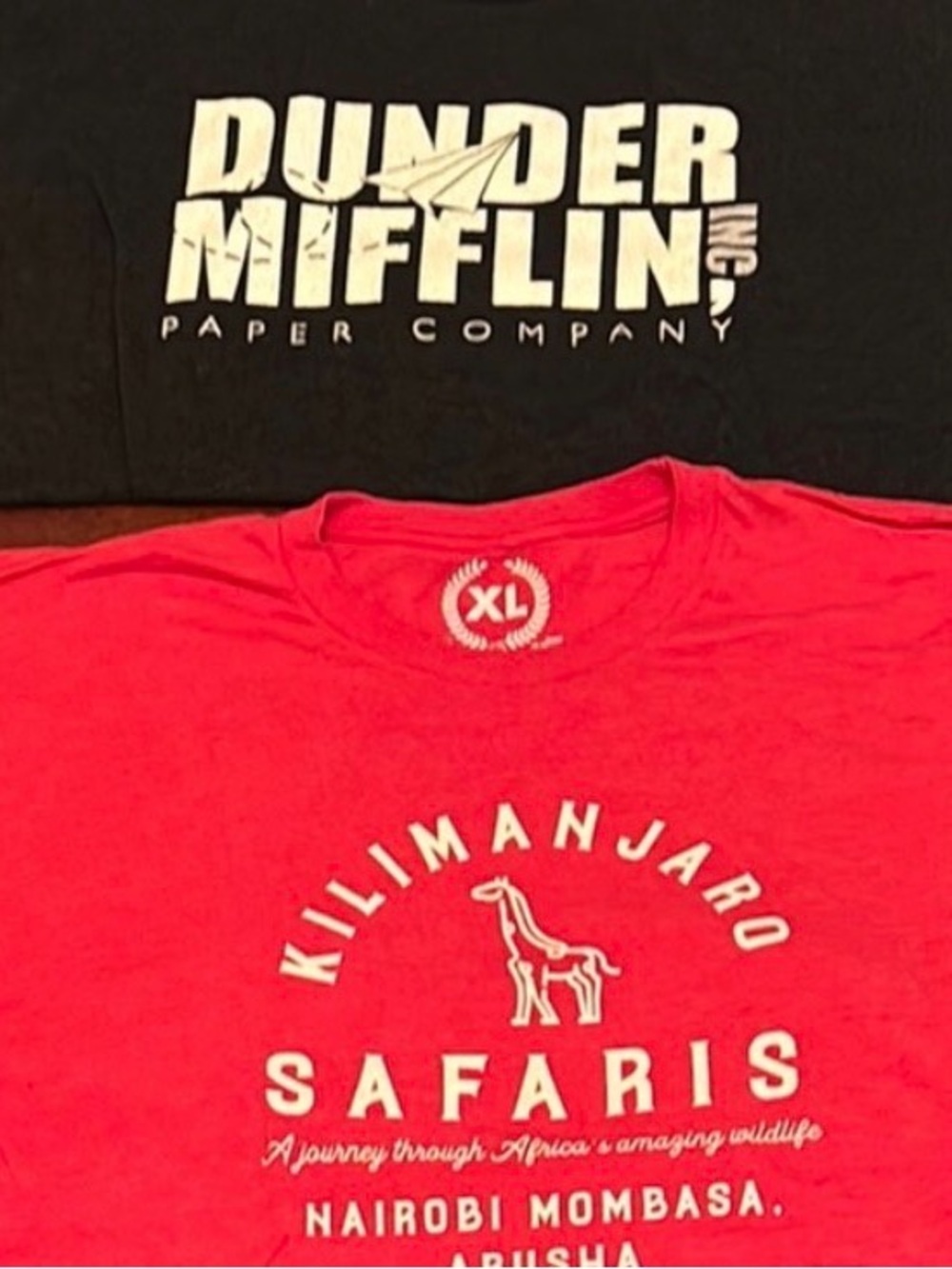 Adult XL Graphic T-Shirts - Dundler Mifflin Kilimanjaro Safaris